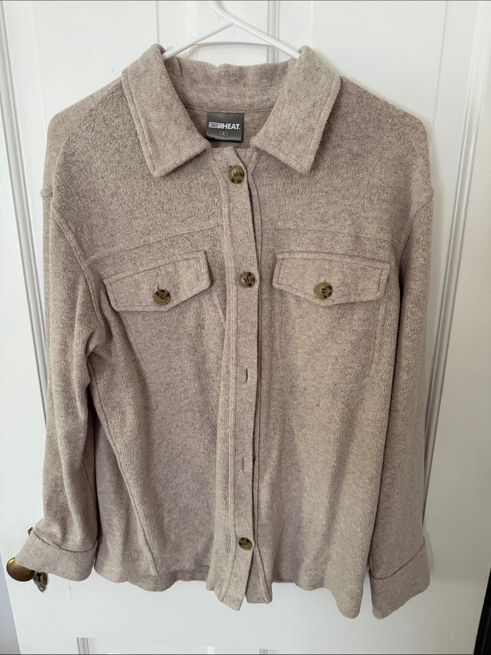 Women's Taupe Button-Up Shacket